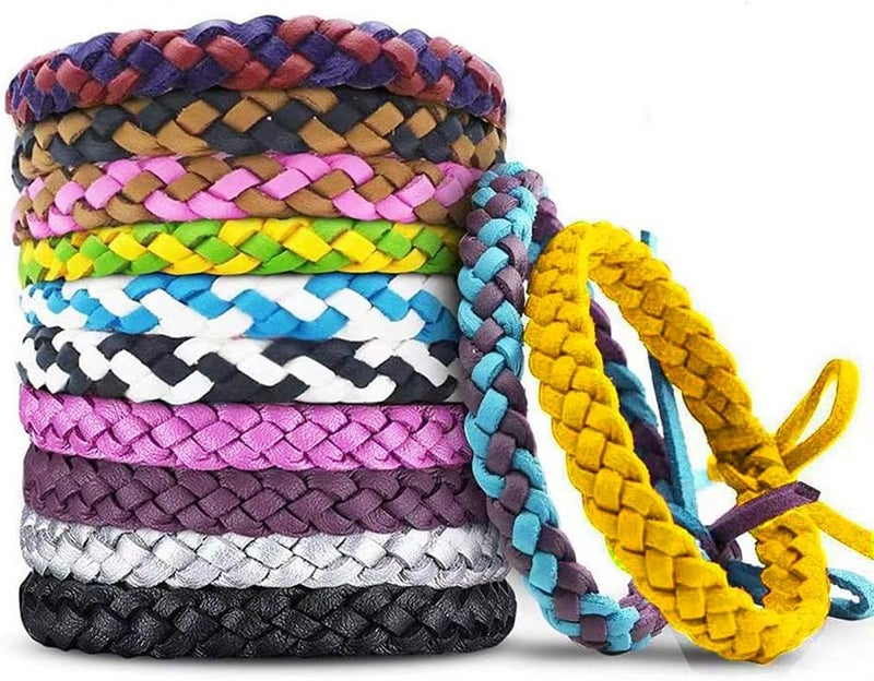 BuggyBands 12 Pack Mosquito Repellent Bracelets, Individually Wrapped PU Leather Insect & Bug Repellent Wrist Bands for Kids & Adults Outdoor Camping Fishing Traveling - Image 1